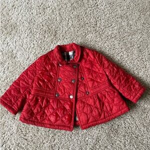 Burberry Kids Red Quilted Puffer Jacket